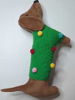 Wondershop 2023 Dachshund Dog Christmas Sweater Novelty Pillow